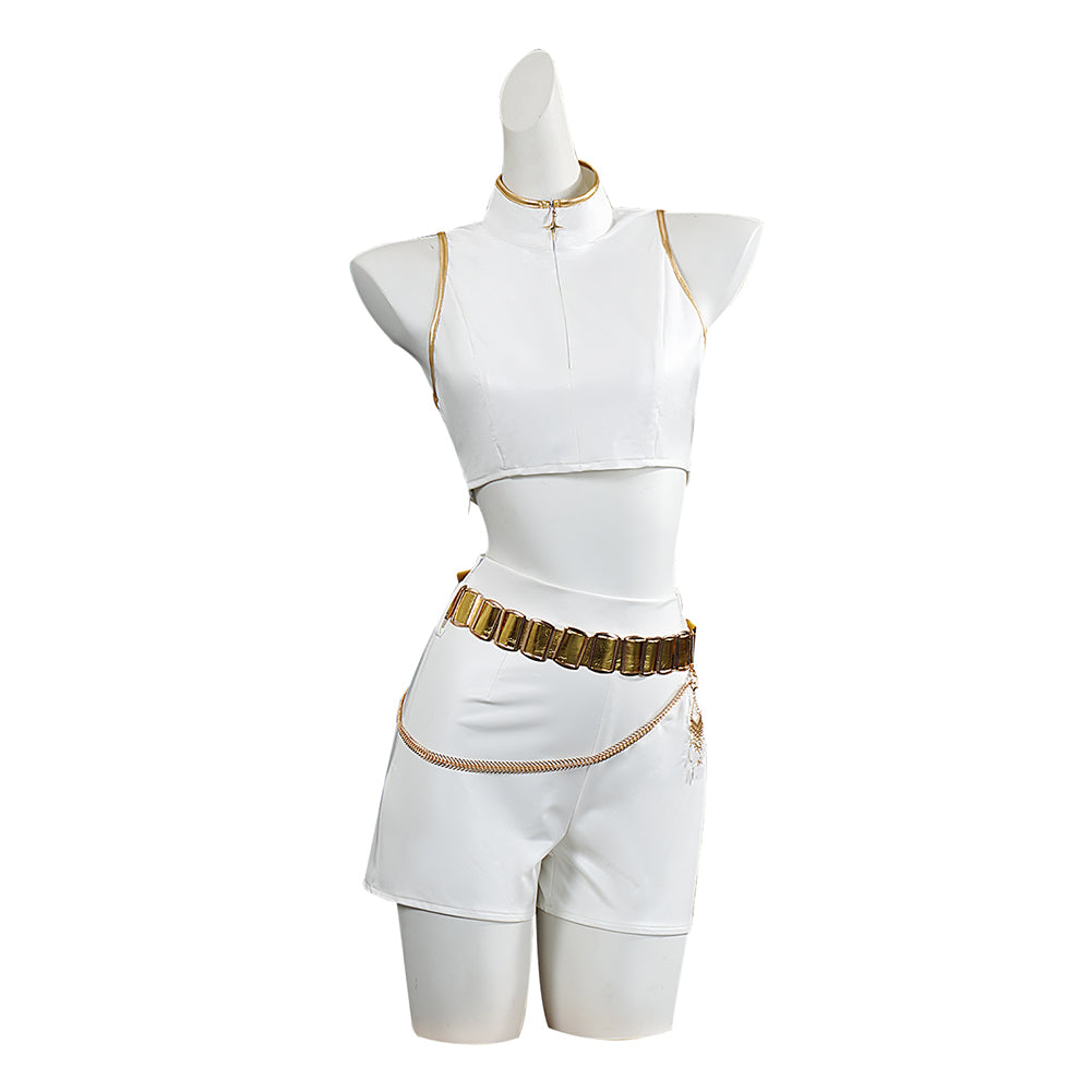 Enfant KPop Demon Hunters(2025) Rumi What It Sounds Like Tenue Blanche Cosplay Costume