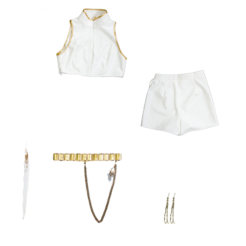 Enfant KPop Demon Hunters(2025) Rumi What It Sounds Like Tenue Blanche Cosplay Costume