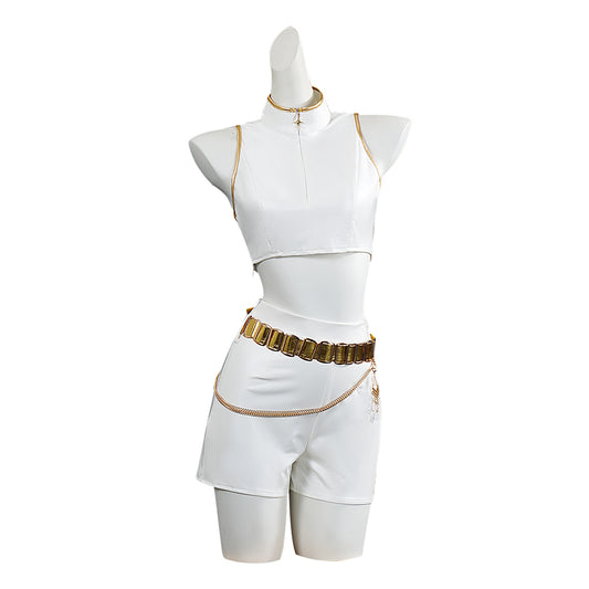 Enfant KPop Demon Hunters(2025) Rumi What It Sounds Like Tenue Blanche Cosplay Costume