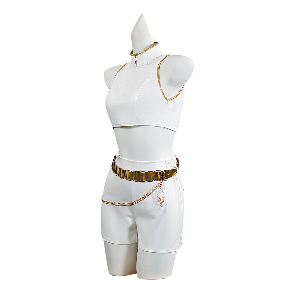 Enfant KPop Demon Hunters(2025) Rumi What It Sounds Like Tenue Blanche Cosplay Costume