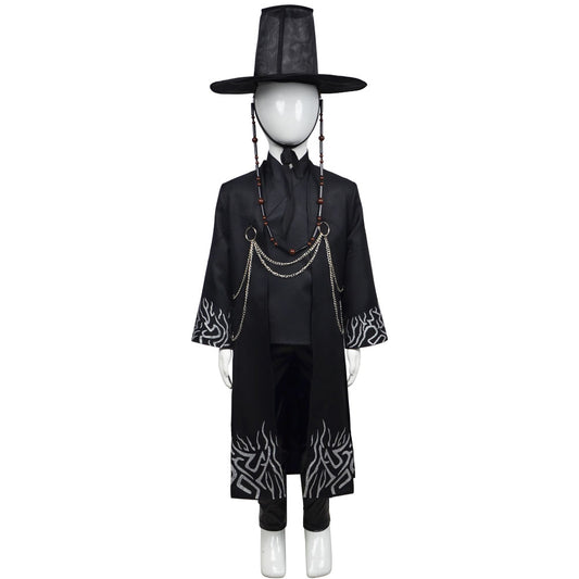 Enfant Kpop Demon Hunters(2025) Saja Boys Tenue Noire Cosplay Costume