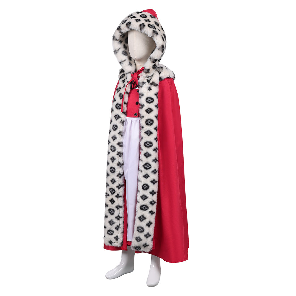 Enfant La Reine des Neiges 1967 Gerda Tenue Rouge Cosplay Costume