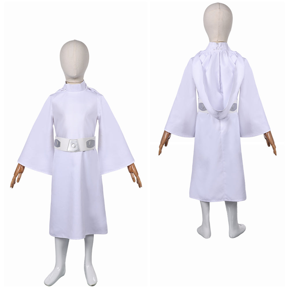 Enfant Princess Leia Robe Blanche Cosplay Costume