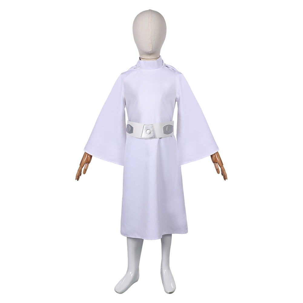 Enfant Princess Leia Robe Blanche Cosplay Costume