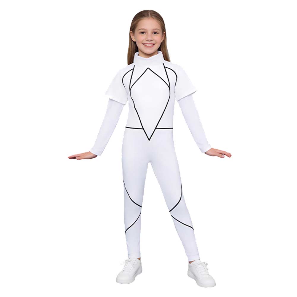 Enfant Stranger Things Saison 5 Kali‌ Combinaison Blanche Cosplay Costume