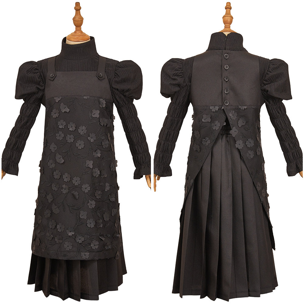 Enfant Wicked Elphaba Tenue de Jupe à Bretelles Noire Cosplay Costume