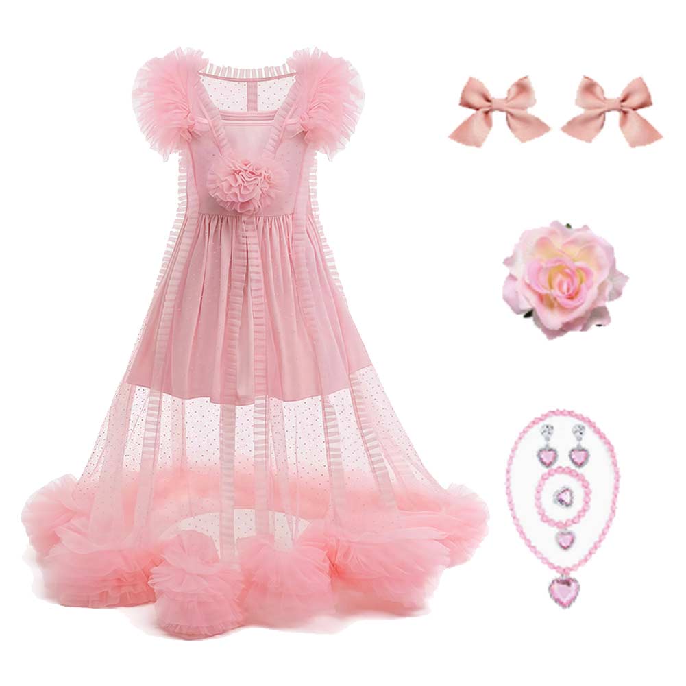 Enfant Wicked Glinda Robe Rose+Accessoires Cosplay Costume Ver.2