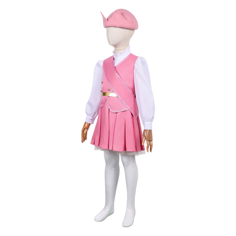 Enfant Wicked: For Good(2025) Glinda Tenue Rose et Blanche Cosplay Costume