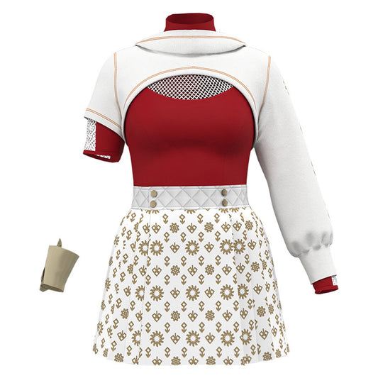 Enfant Zombies 4(2025) Nova Robe Blanche et Rouge Cosplay Costume
