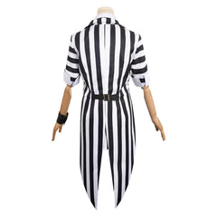 Femme Beetlejuice 2(2024) Beetlejuice Frac à Rayures Noires et Blanches Cosplay Costume