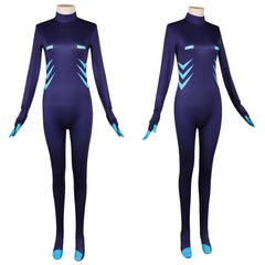 Femme Hazbin Hotel 2 Vox Combinaison Bleue Cosplay Costume
