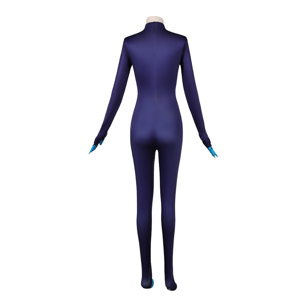 Femme Hazbin Hotel 2 Vox Combinaison Bleue Cosplay Costume