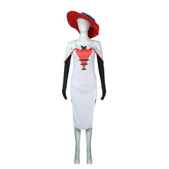 Femme Hazbin Hotel(2024) Lucifer Robe Blanche Cosplay Costume