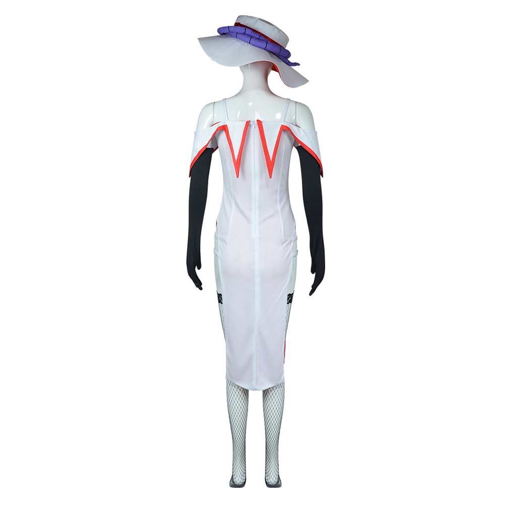 Femme Hazbin Hotel(2024) Lucifer Robe Blanche Cosplay Costume