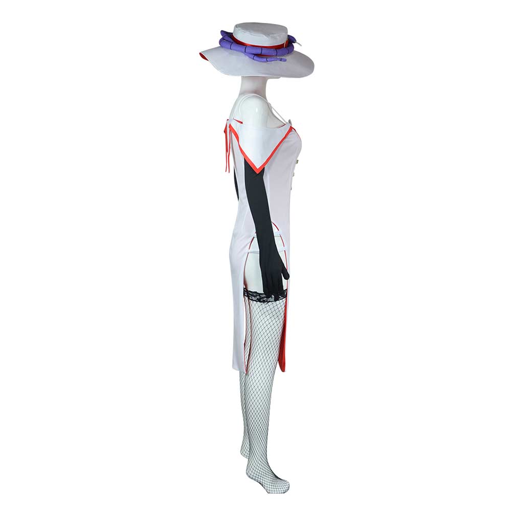 Femme Hazbin Hotel(2024) Lucifer Robe Blanche Cosplay Costume
