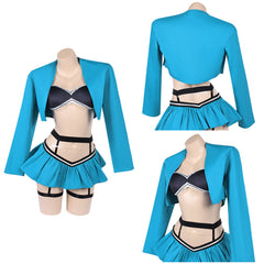 Femme Lingerie Sexy Bleue et Noire Cosplay Costume Carnaval