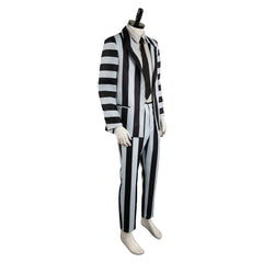 Film Beetlejuice 2(2024) Beetlejuice Costume Rayé Noir et Blanc Cosplay Costume Ver.2