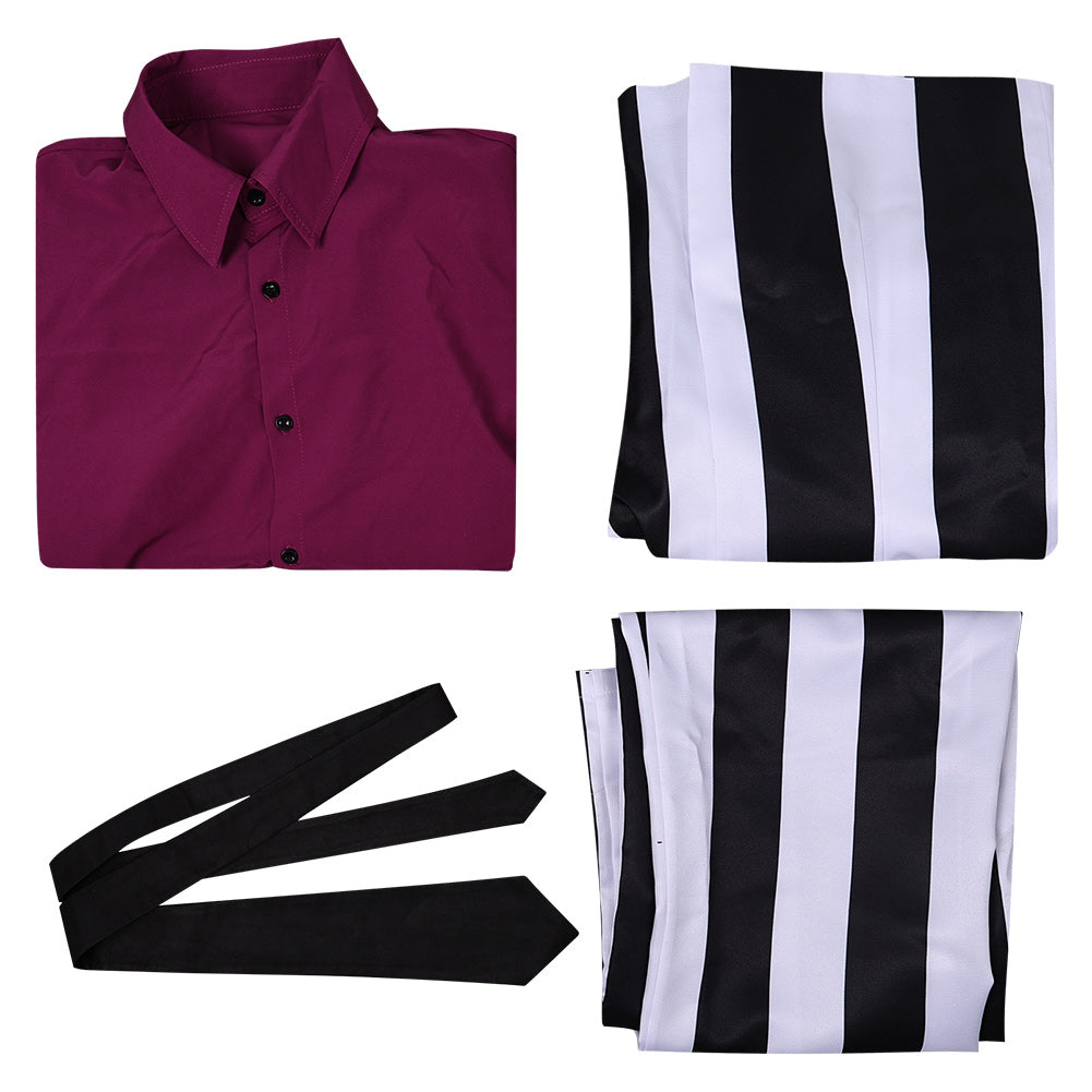 Film Beetlejuice 2(2024) Beetlejuice Costume Rayé Noir Et Blanc Cosplay Costume Ver.3