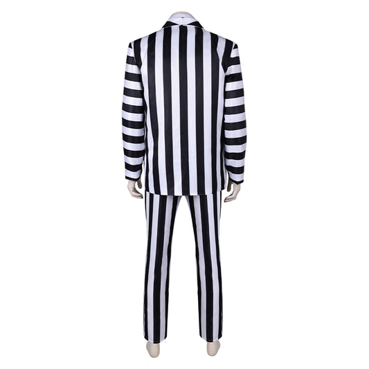 Film Beetlejuice 2(2024) Beetlejuice Costume Rayé Noir et Blanc Cosplay Costume Ver.3