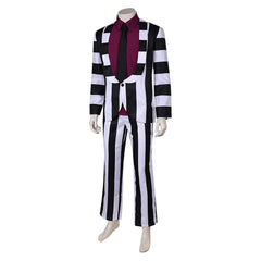 Film Beetlejuice 2(2024) Beetlejuice Costume Rayé Noir Et Blanc Cosplay Costume Ver.3