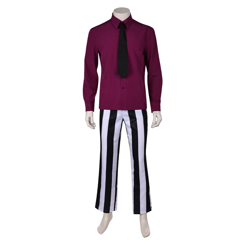 Film Beetlejuice 2(2024) Beetlejuice Costume Rayé Noir Et Blanc Cosplay Costume Ver.3