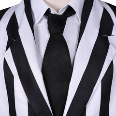 Film Beetlejuice 2(2024) Beetlejuice Costume Rayé Noir et Blanc Cosplay Costume Ver.3