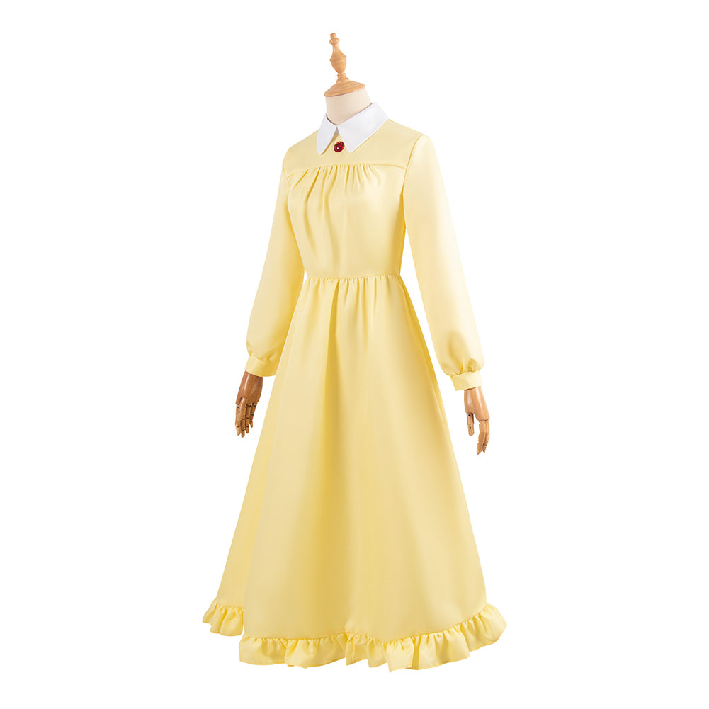 Film Le Château Ambulant Sophie Hatter Robe Jaune Cosplay Costume