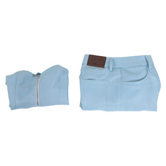 Film MaXXXine(2024) Maxine Tenue Bleue Cosplay Costume