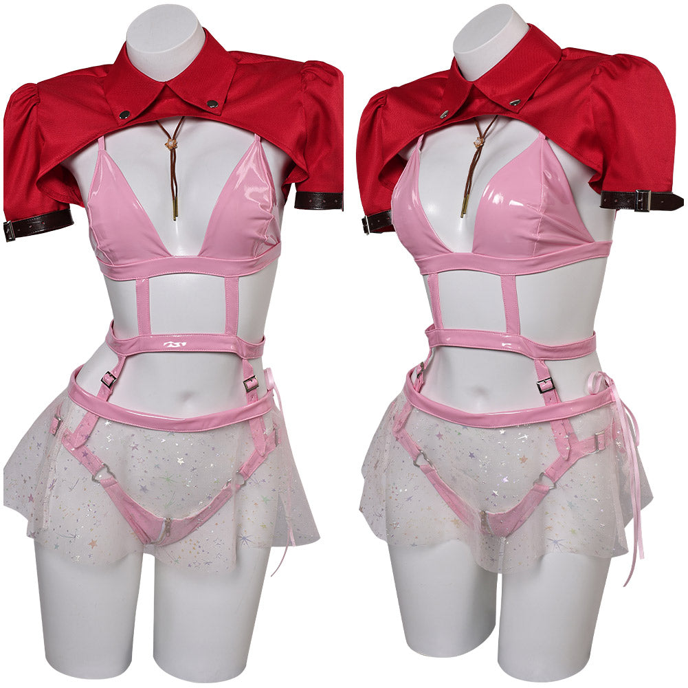 Final Fantasy Aerith Gainsborough Lingerie Sexy Rose Cosplay Costume