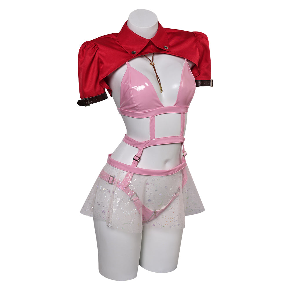 Final Fantasy Aerith Gainsborough Lingerie Sexy Rose Cosplay Costume