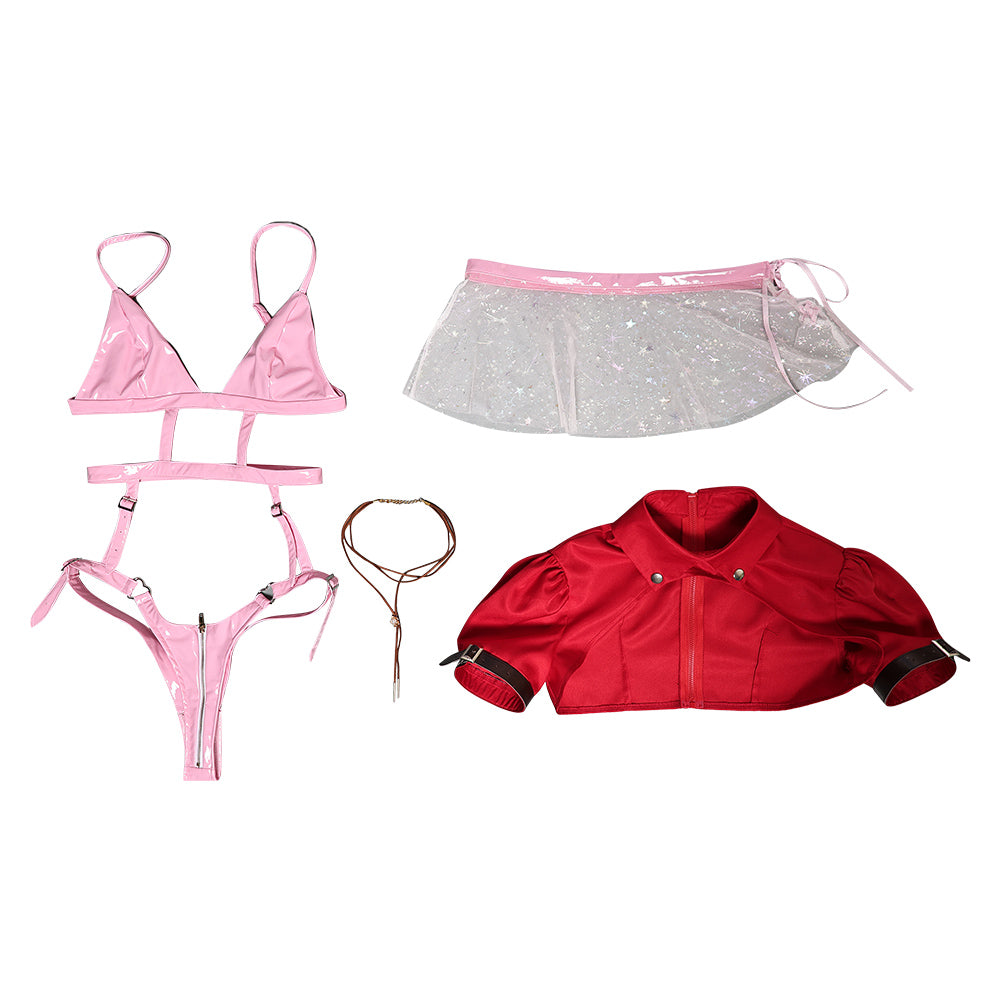 Final Fantasy Aerith Gainsborough Lingerie Sexy Rose Cosplay Costume