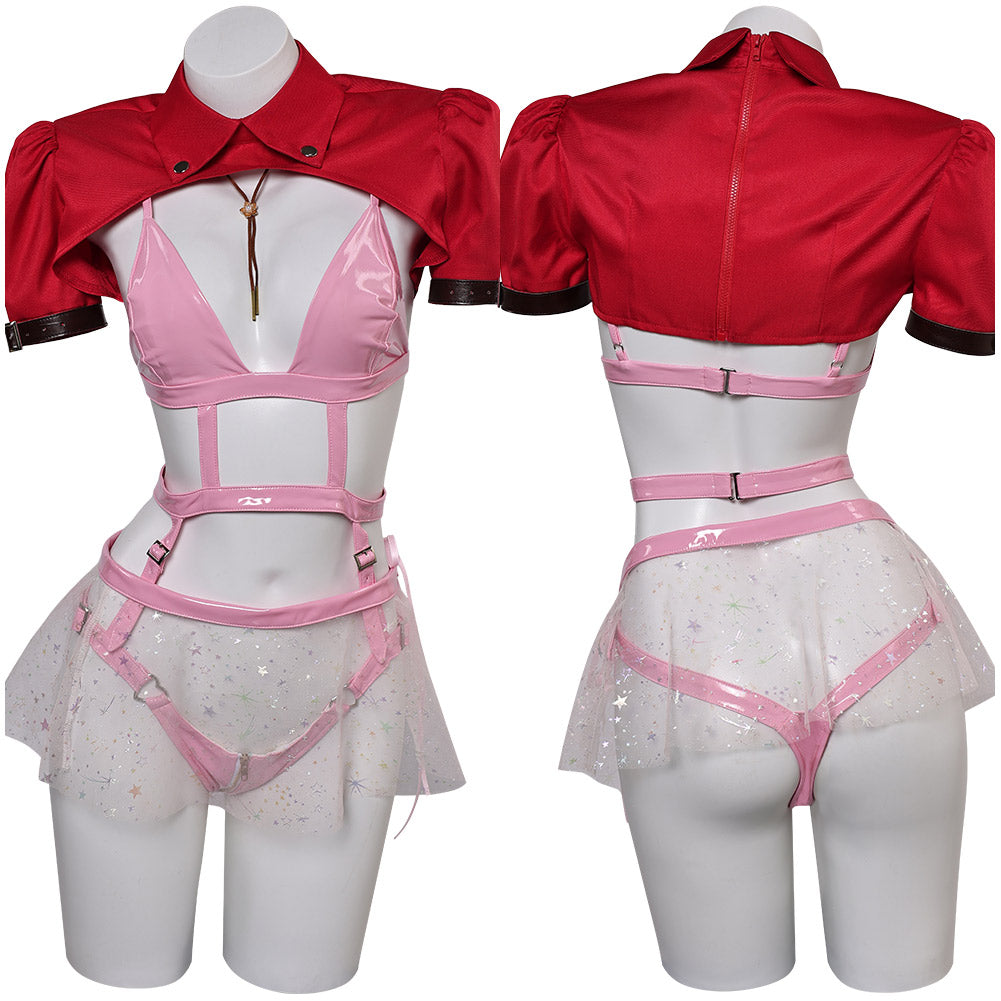 Final Fantasy Aerith Gainsborough Lingerie Sexy Rose Cosplay Costume