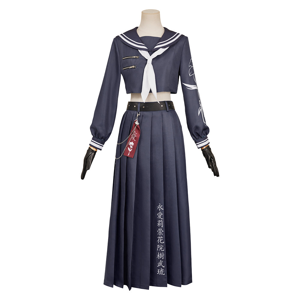 Final Fantasy Tifa Lockhart Tenue d'Uniforme Blance Cosplay Costume