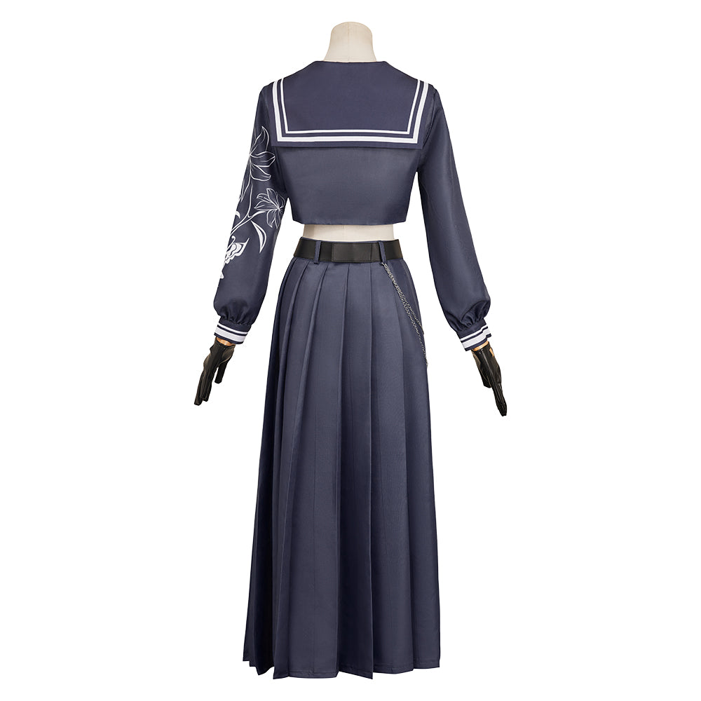 Final Fantasy Tifa Lockhart Tenue d'Uniforme Blance Cosplay Costume