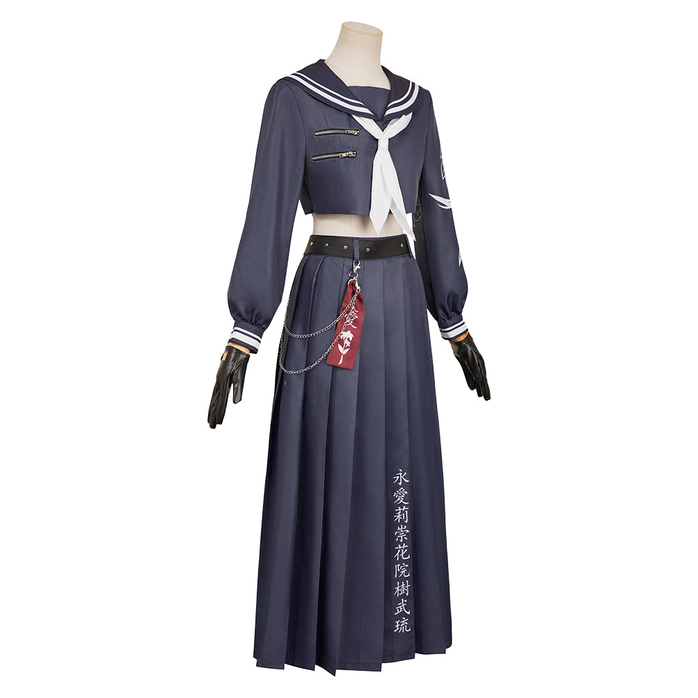 Final Fantasy Tifa Lockhart Tenue d'Uniforme Blance Cosplay Costume