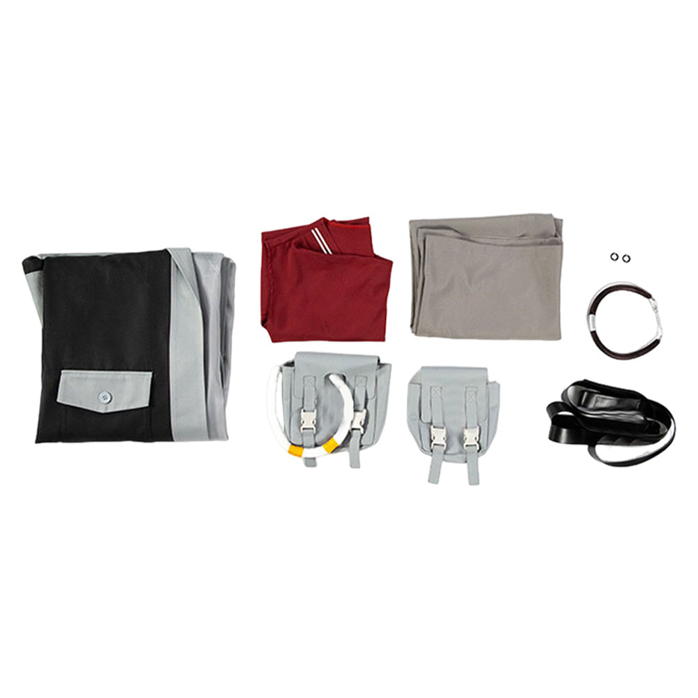 Gachiakuta Enjin Tenue Grise et Rouge Cosplay Costume
