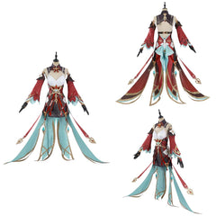 Genshin Impact Alice Tenue Rouge et Verte Cosplay Costume