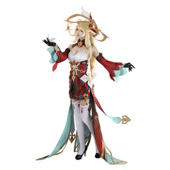 Genshin Impact Alice Tenue Rouge et Verte Cosplay Costume