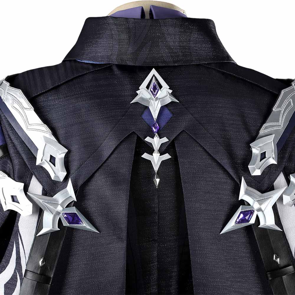 Genshin Impact Flins Tenue Noire Cosplay Costume