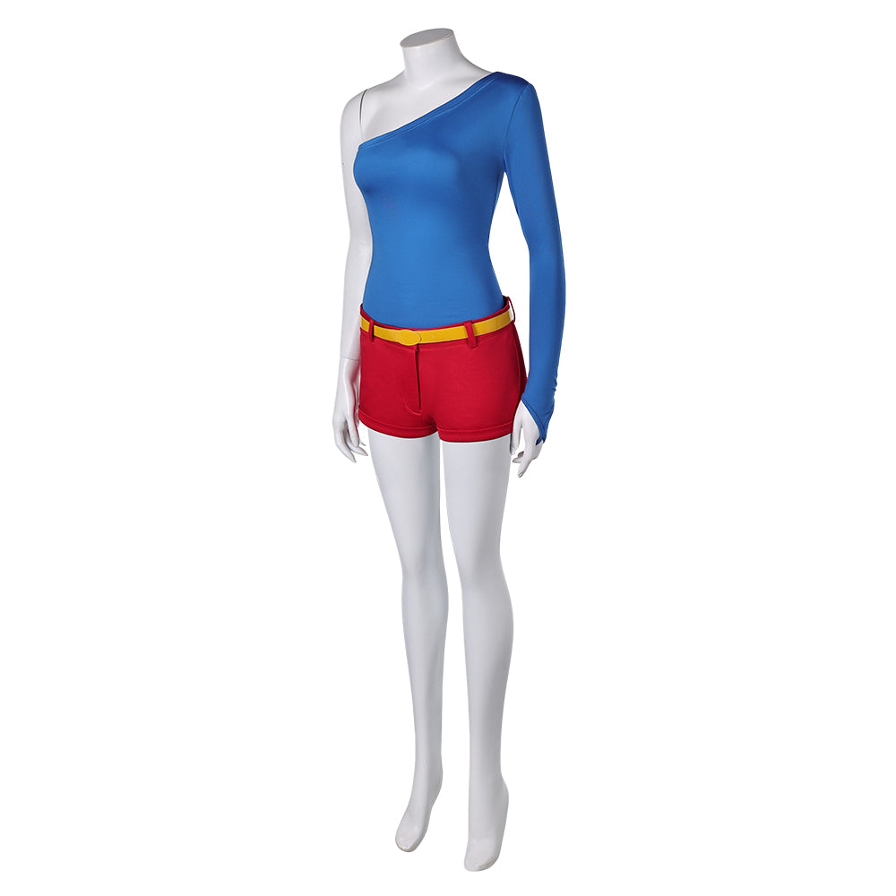 Harley Quinn Saison 5(2025) Harley Quinn Tenue Bleue et Rouge Cosplay Costume