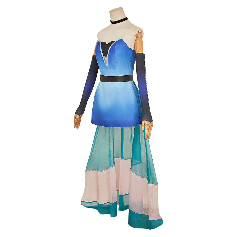 Hazbin Hotel 2 Angel Dust Robe Bleue Cosplay Costume