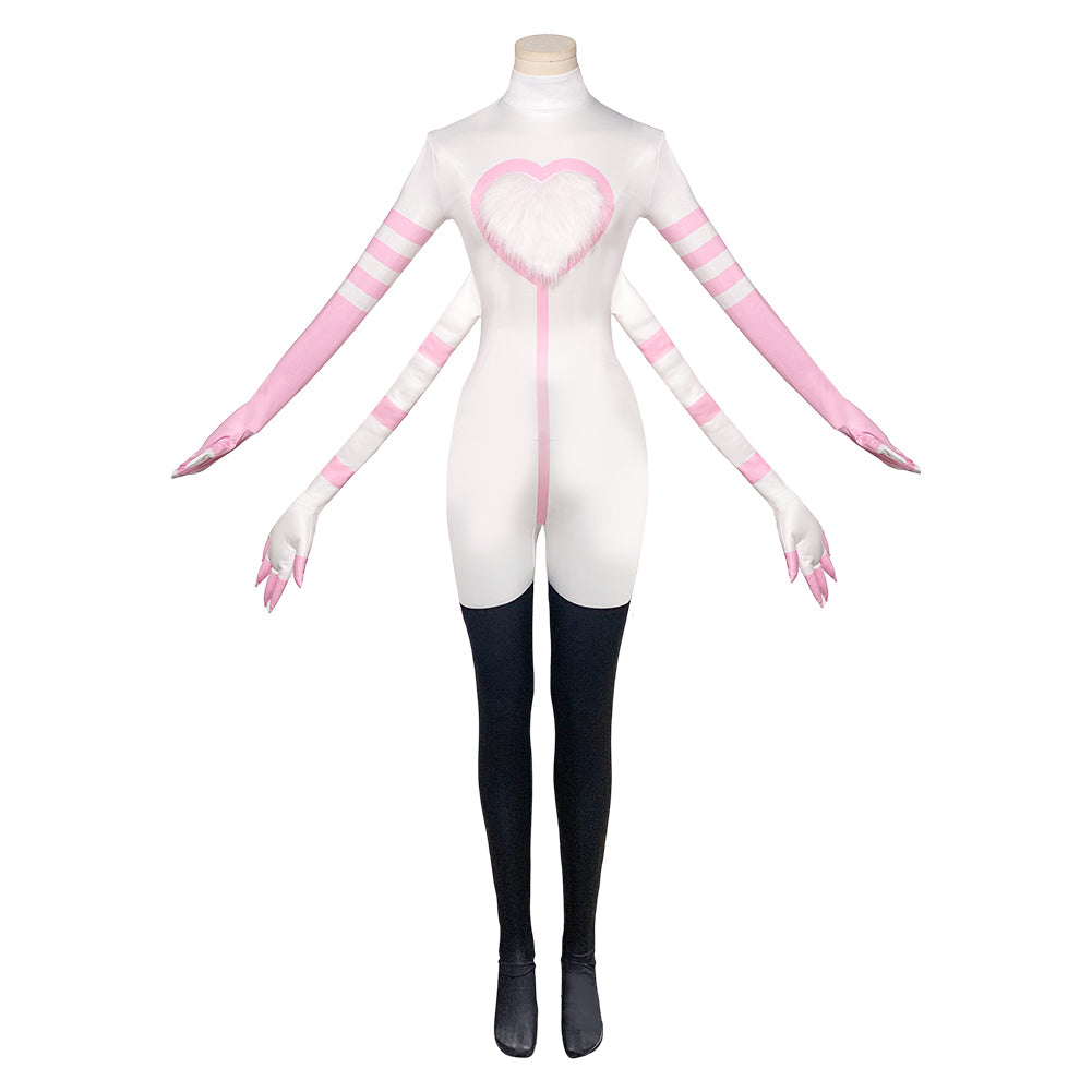 Hazbin Hotel 2 Angel Dust Tenue Blanche Cosplay Costume