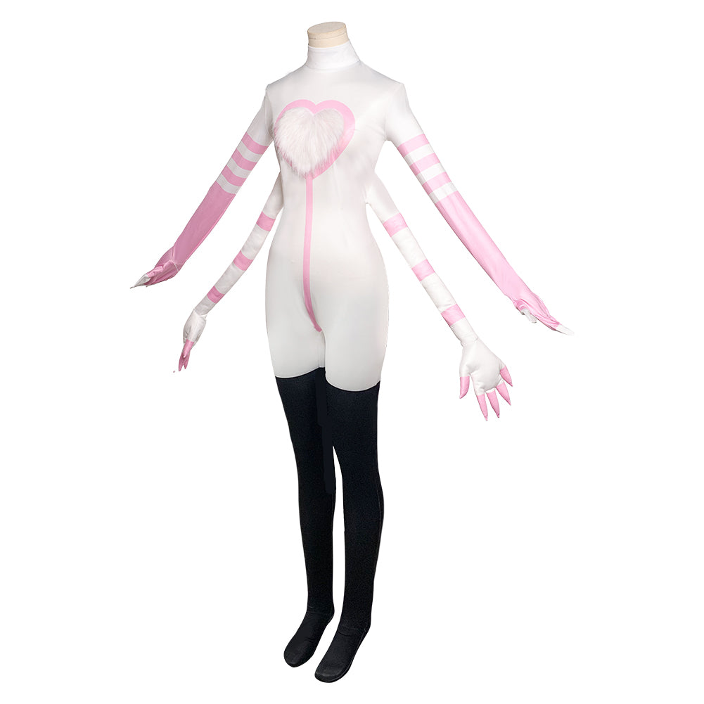 Hazbin Hotel 2 Angel Dust Tenue Blanche Cosplay Costume