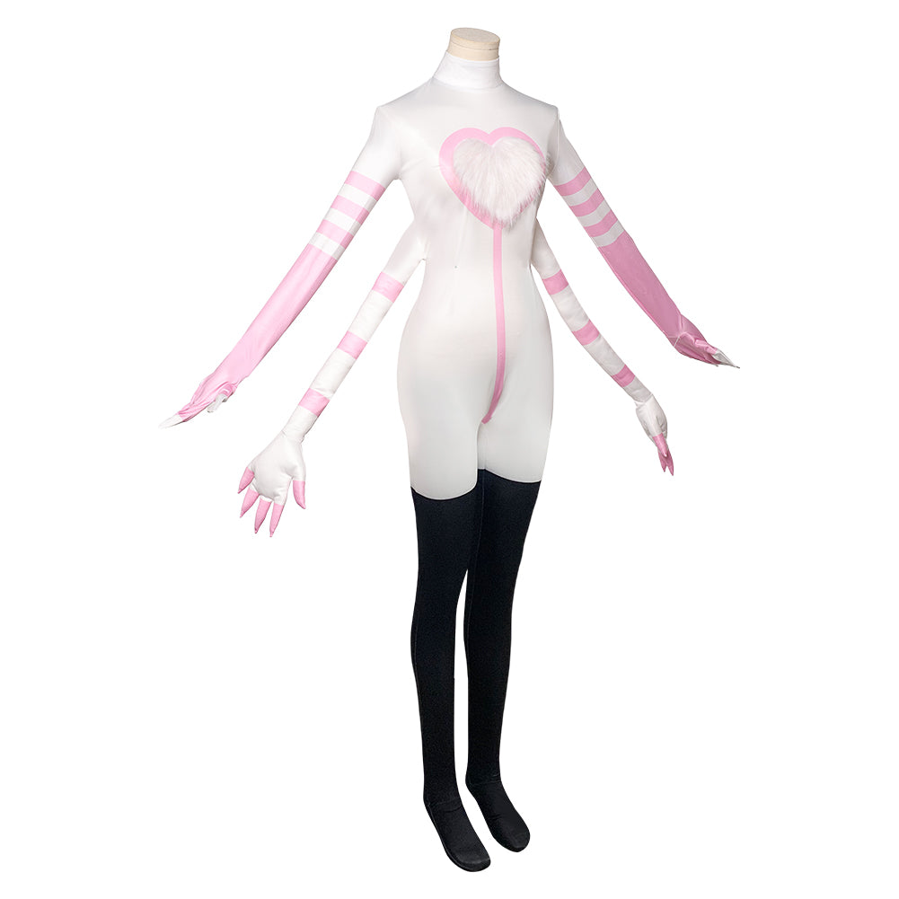 Hazbin Hotel 2 Angel Dust Tenue Blanche Cosplay Costume
