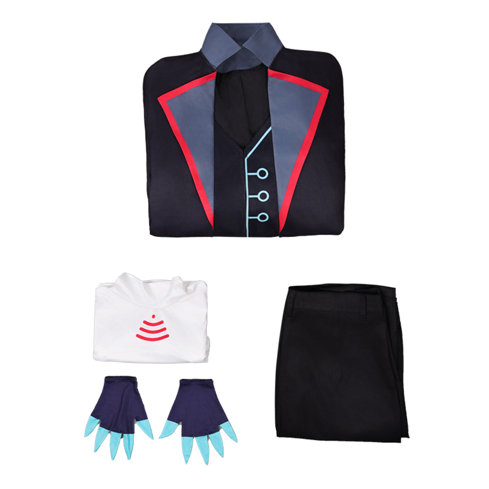 Hazbin Hotel Saison 2‎(2025) Vox Trench Long Noir Cosplay Costume