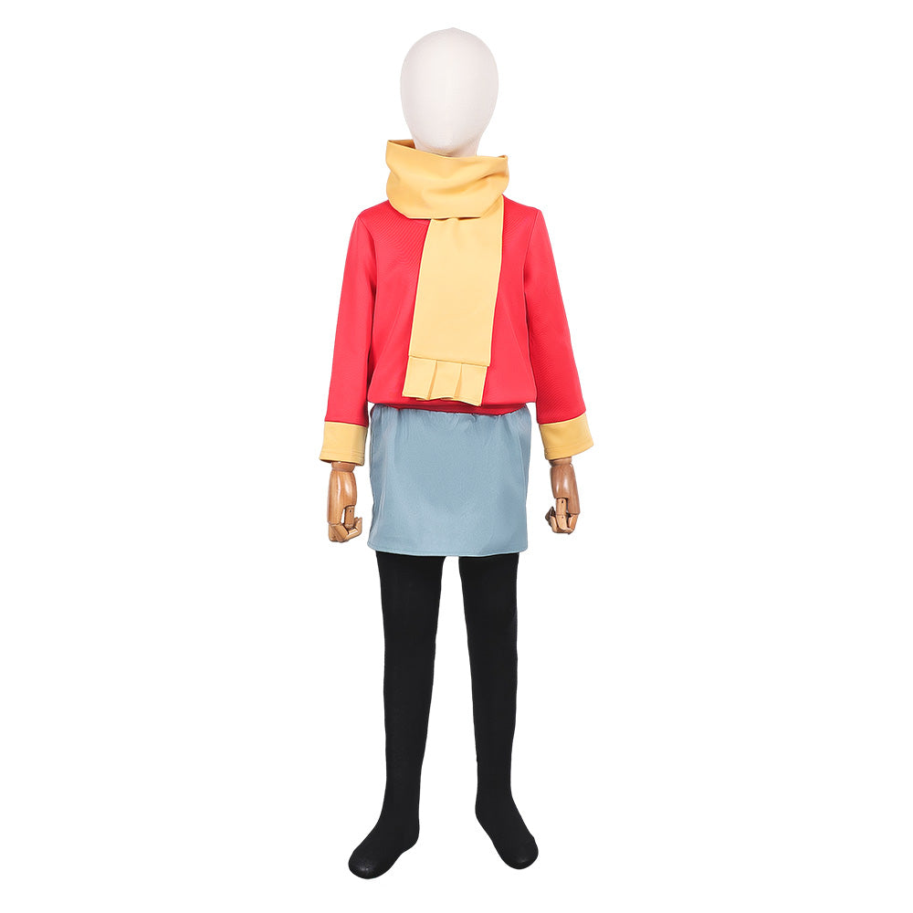Hilda Tenue Rouge et Bleue Cosplay Costume