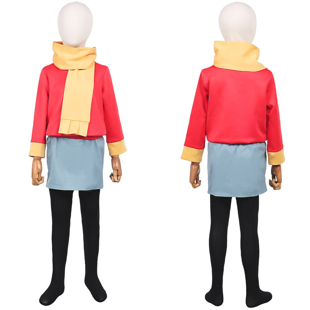 Hilda Tenue Rouge et Bleue Cosplay Costume