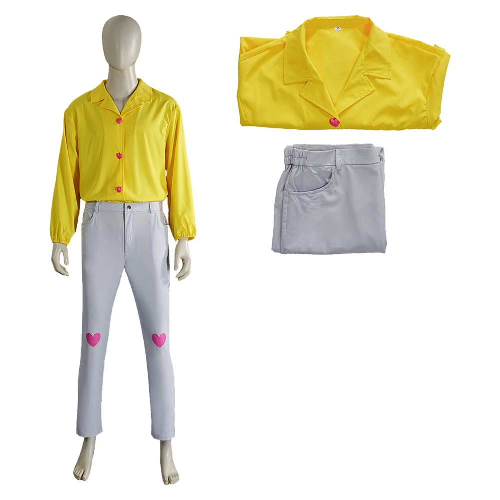 Homme Idole Ensemble Chemise Jaune Cosplay Costume