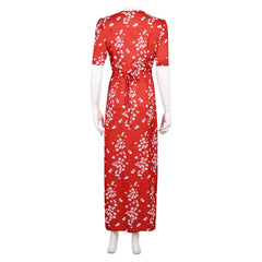 Honey Don't!(2025) Honey O'Donahue Robe Rouge en Mousseline à Fleurs Cosplay Costume