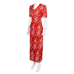 Honey Don't!(2025) Honey O'Donahue Robe Rouge en Mousseline à Fleurs Cosplay Costume
